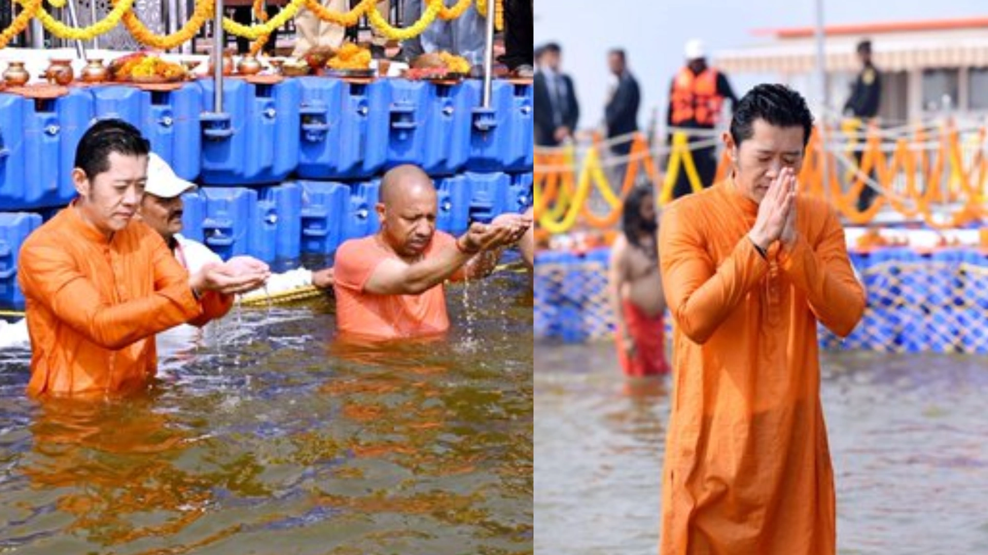 Mahakumbh 2025: Bhutan’s King Wangchuck Performs Rituals With UP CM Yogi Adityanath In Prayagraj