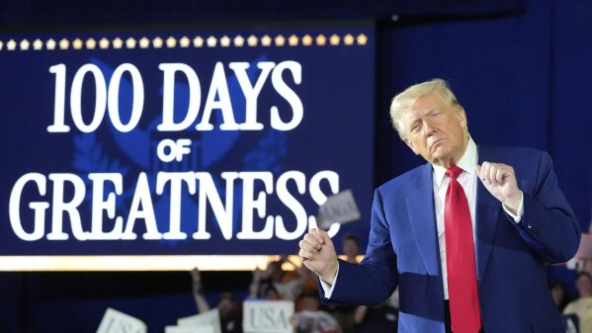 Donald Trump Celebrates 100 Days In Office With Michigan Rally