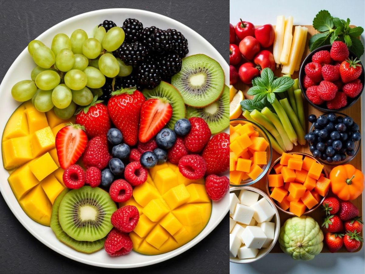 Eating crunchy fruits and vegetables