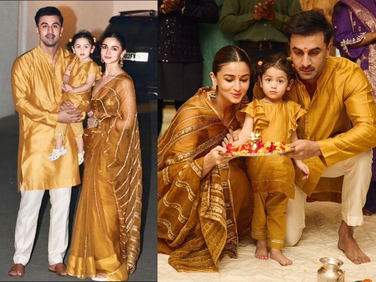 Ranbir Kapoor and Alia Bhatt with Raha