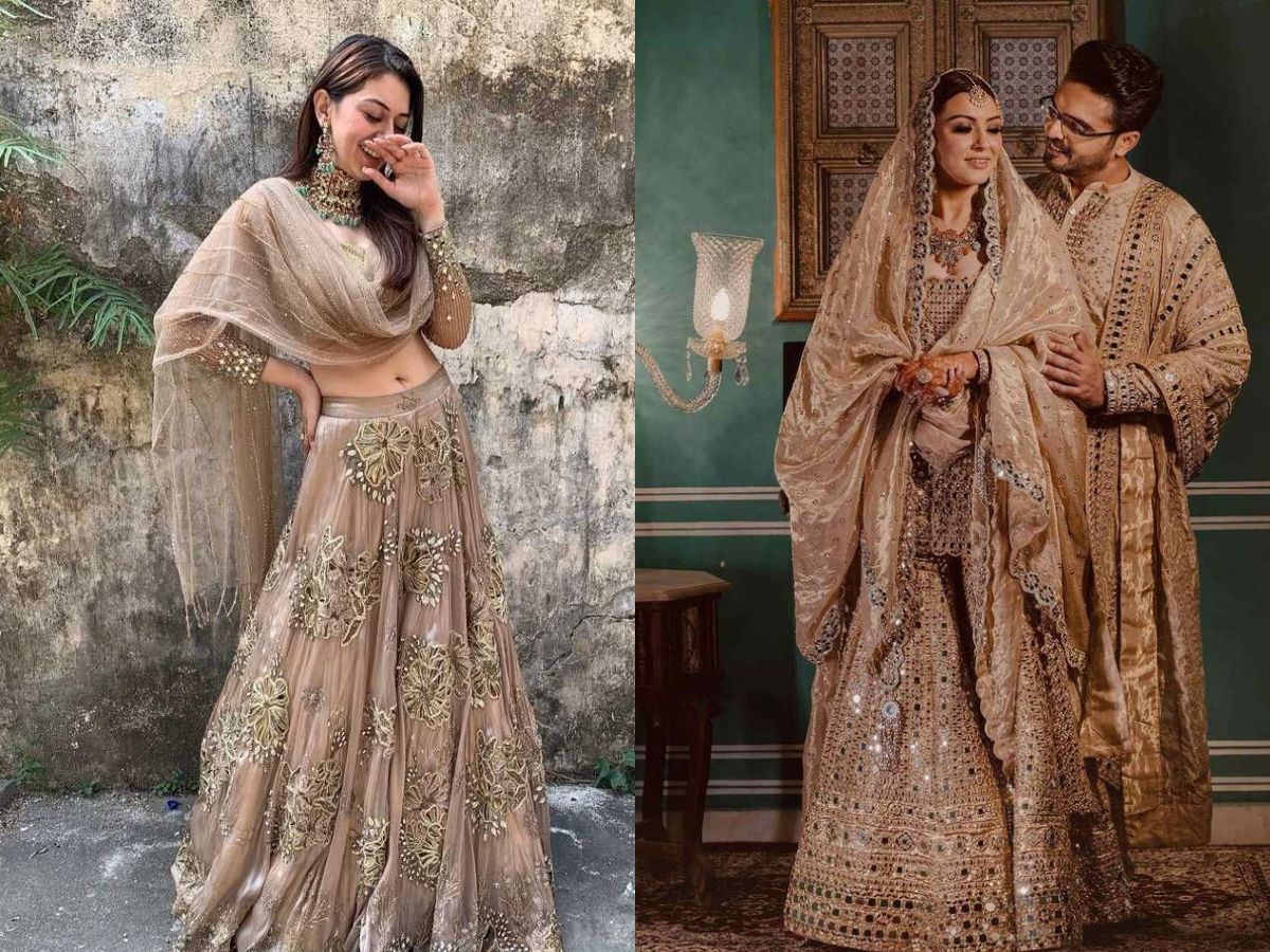 Champagne Gold Mirror Work Set