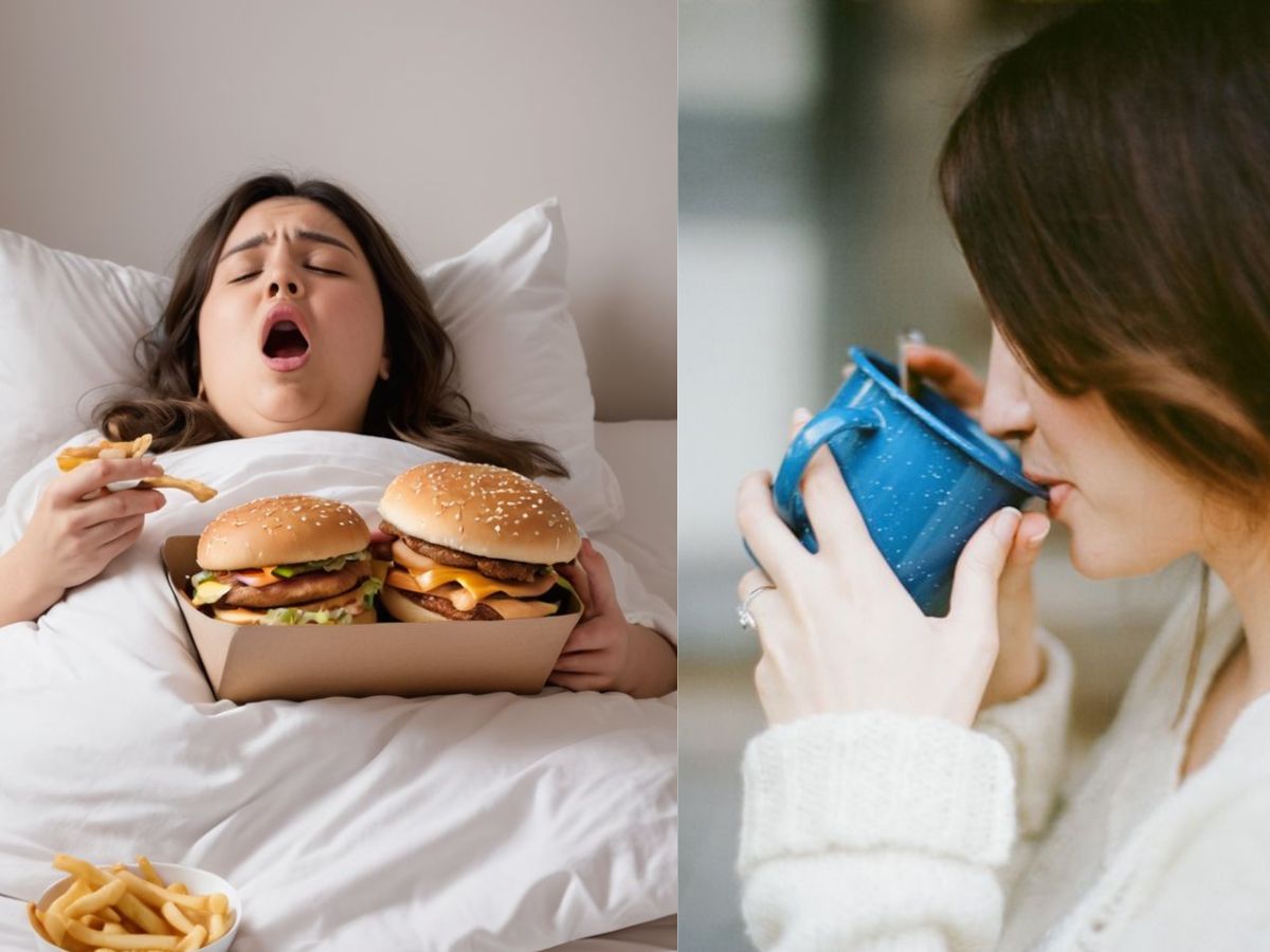 Avoid heavy meals and caffeine before bed
