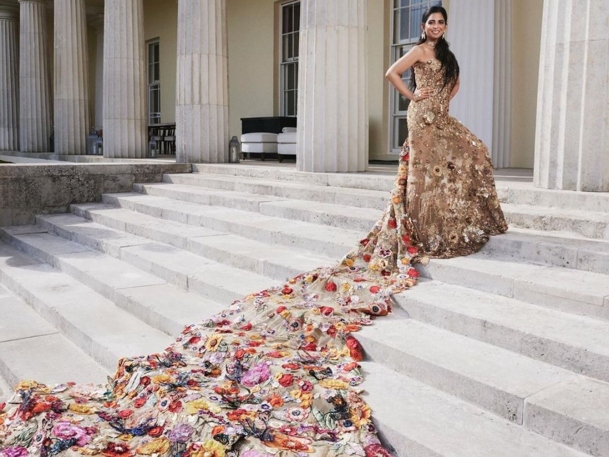 Couture Floral trail gown by Dolce and Gabbana