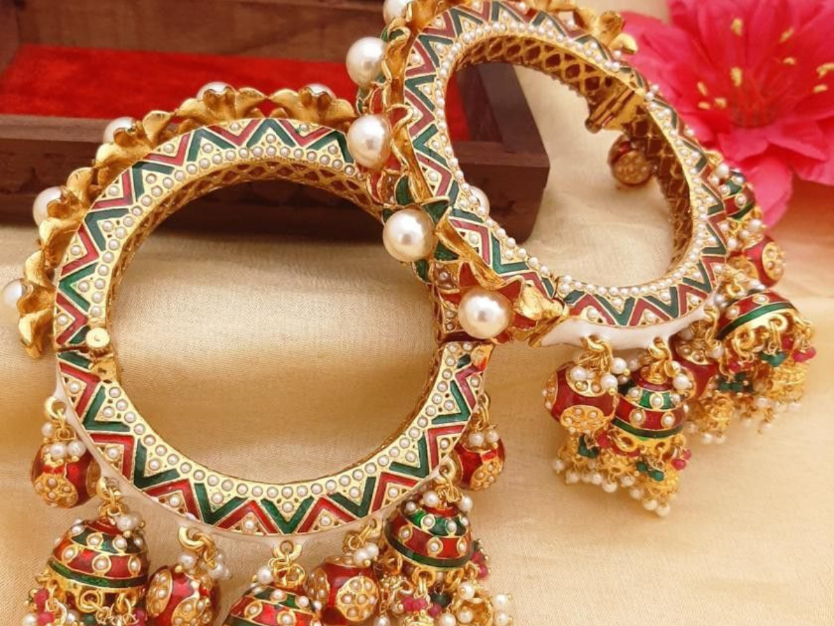 Rang Mahal Jhumka Kada Set