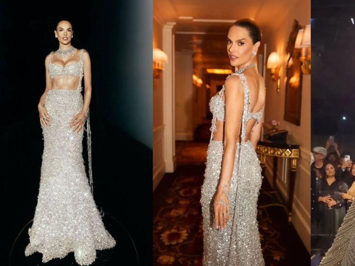 Alessandra Ambrosio Walks for Manish Malhotra in Pearls & Sequins