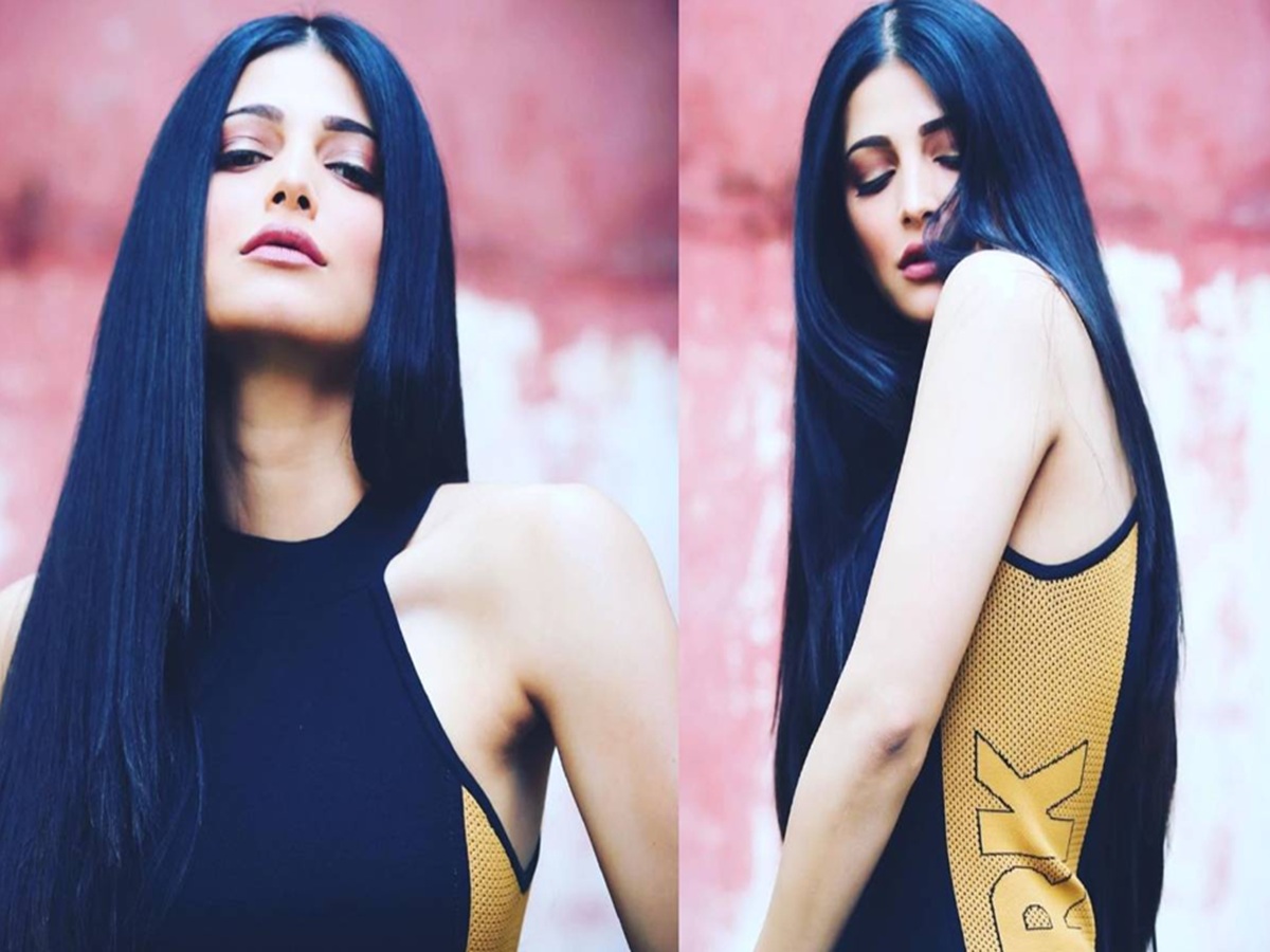 Shruti Haasan smiles during promotions for Netflix’s Telugu anthology Pitta Kathalu.