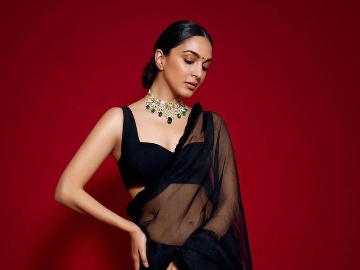 Black Blouse with Sheer Saree