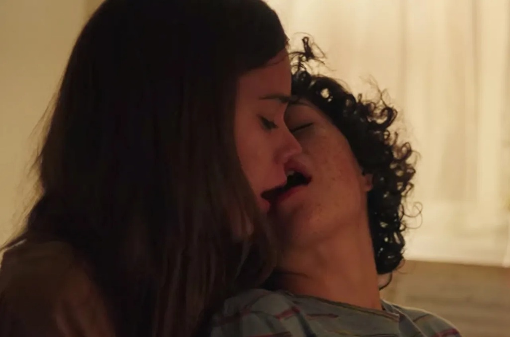 Two women sharing an intimate moment in a sensual indie film about love and connection