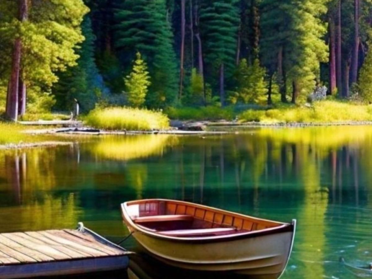 Kodaikanal lake with rain-soaked mist and calm waters