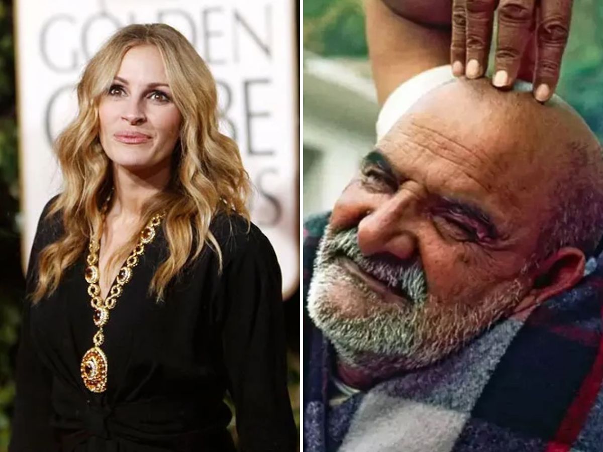 Julia became interested in Hinduism when she saw a picture of Neem Karoli Baba