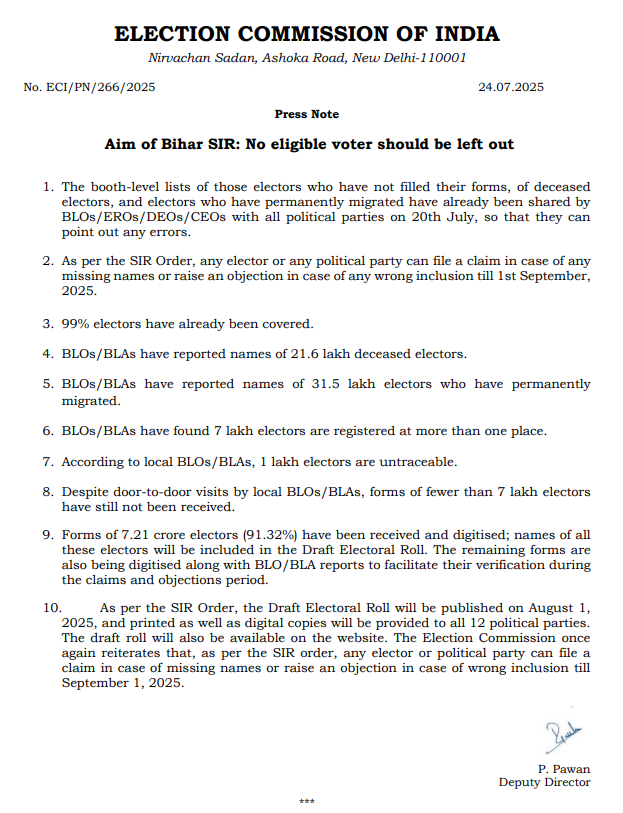 Bihar Elections 2025: Election Commission Clarifies Doubts, Says No Eligible Voter Will Be Left Out