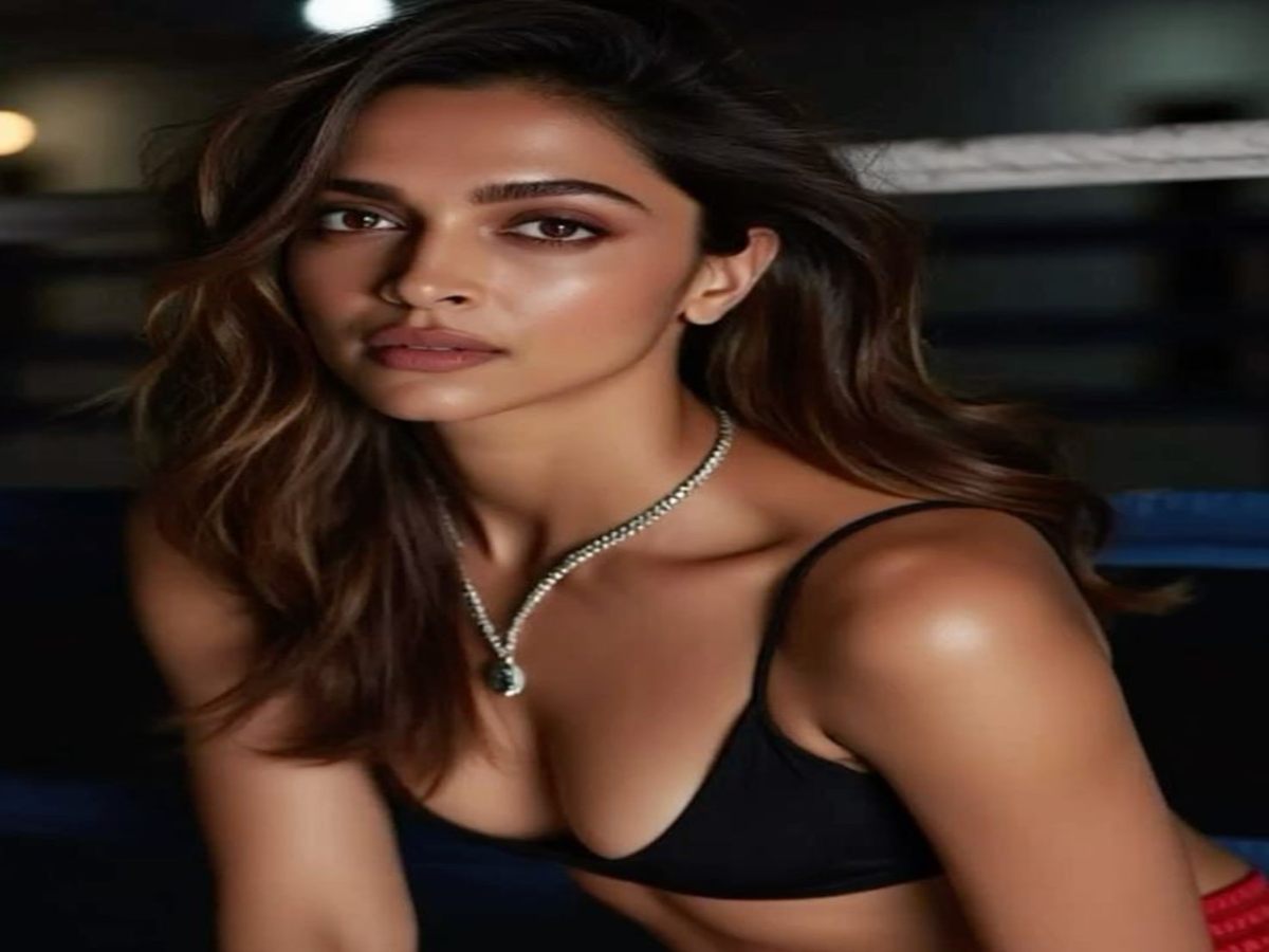 Deepika Padukone in a shiny golden monokini with accessories