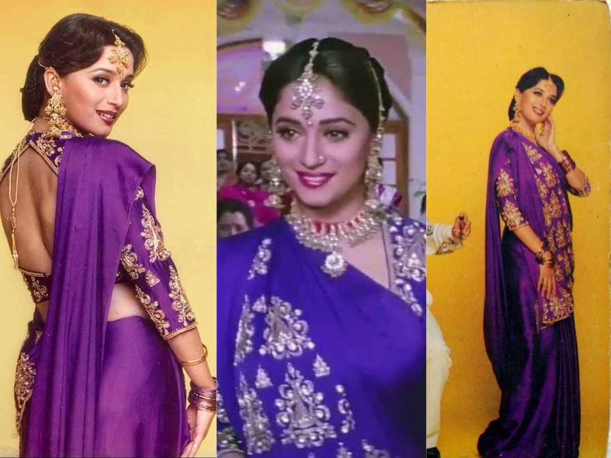 Madhuri Dixit's Purple Saree In Hum Aapke Hain Koun..! (1994)