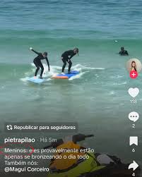 Margarida's attempt at Surfing filmed by Lando Norris.