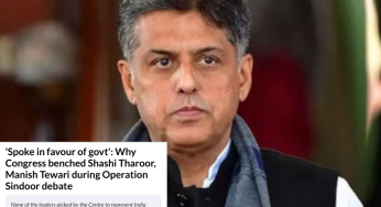 Manish Tewari Sends A Shocker ? Not Allowed Time To Speak In Parliament By His Own Party