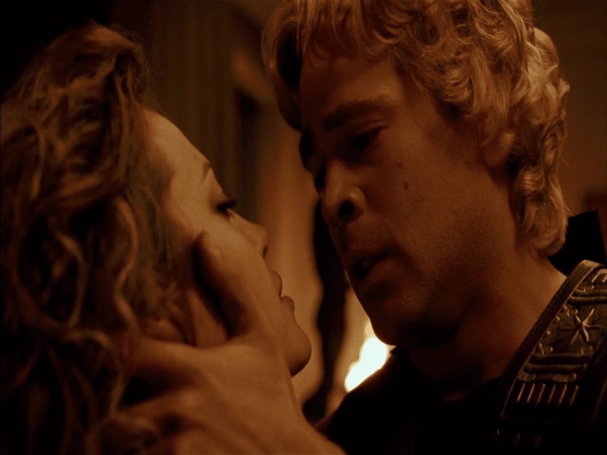 Angelina Jolie as Queen Olympias in the historical drama.