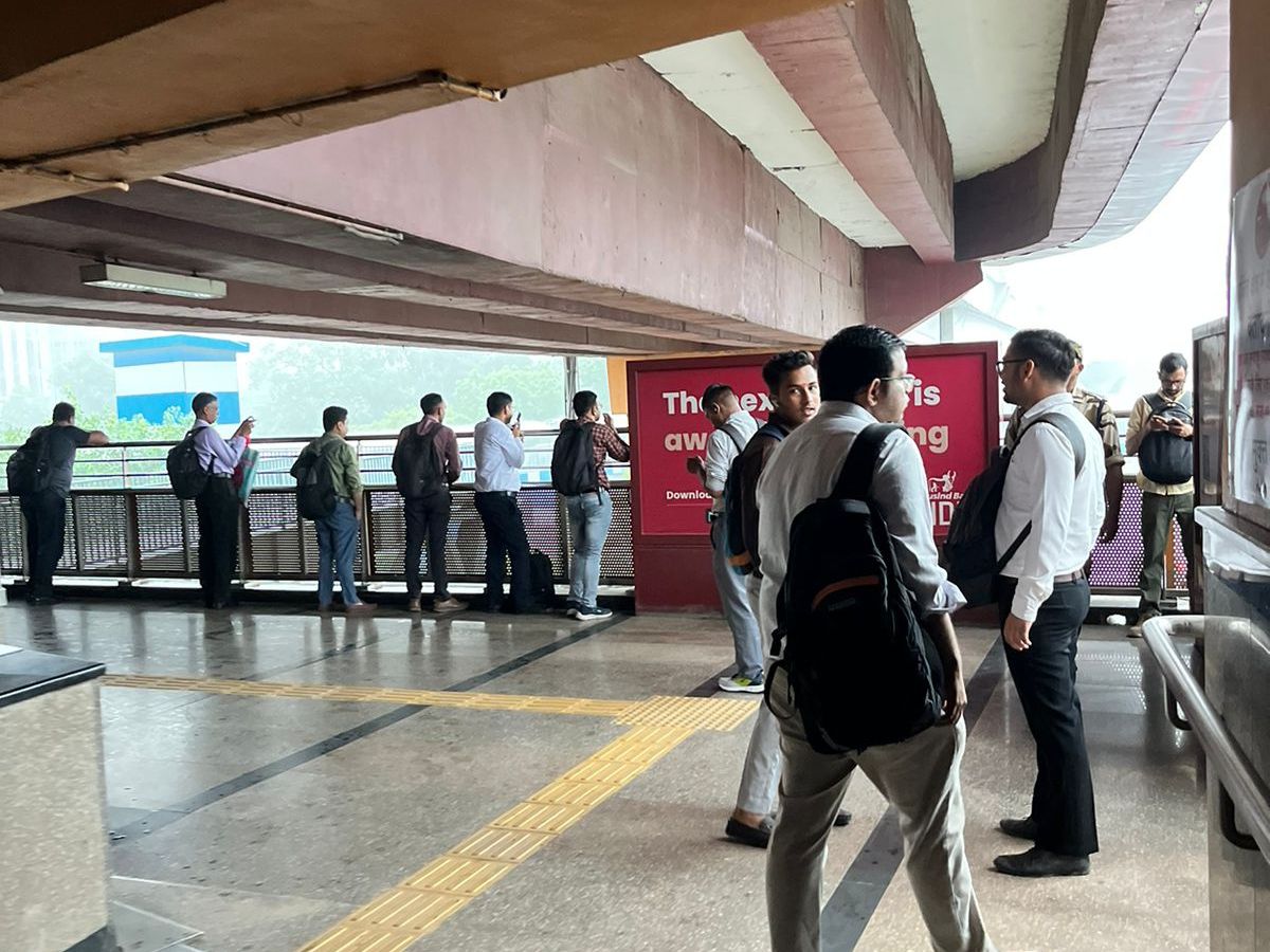 delhi-ncr-monsoon-rain-live-updates-waterlogging-traffic-alertsin-several-areas Visual from Okhla NSIC (Photo: Aishwarya Samant, NewsX)