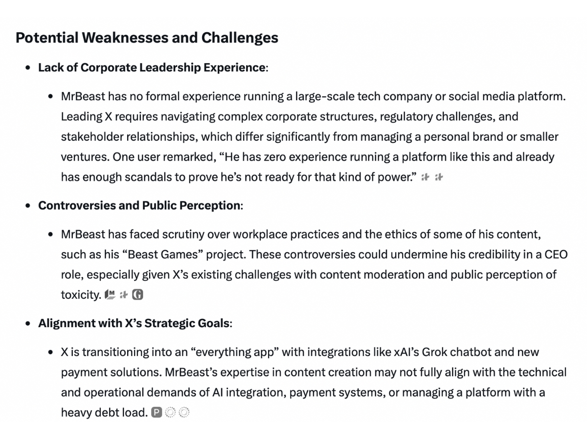 We Asked Grok If MrBeast Can Fill X CEO Vacancy — Check Out Its Reply