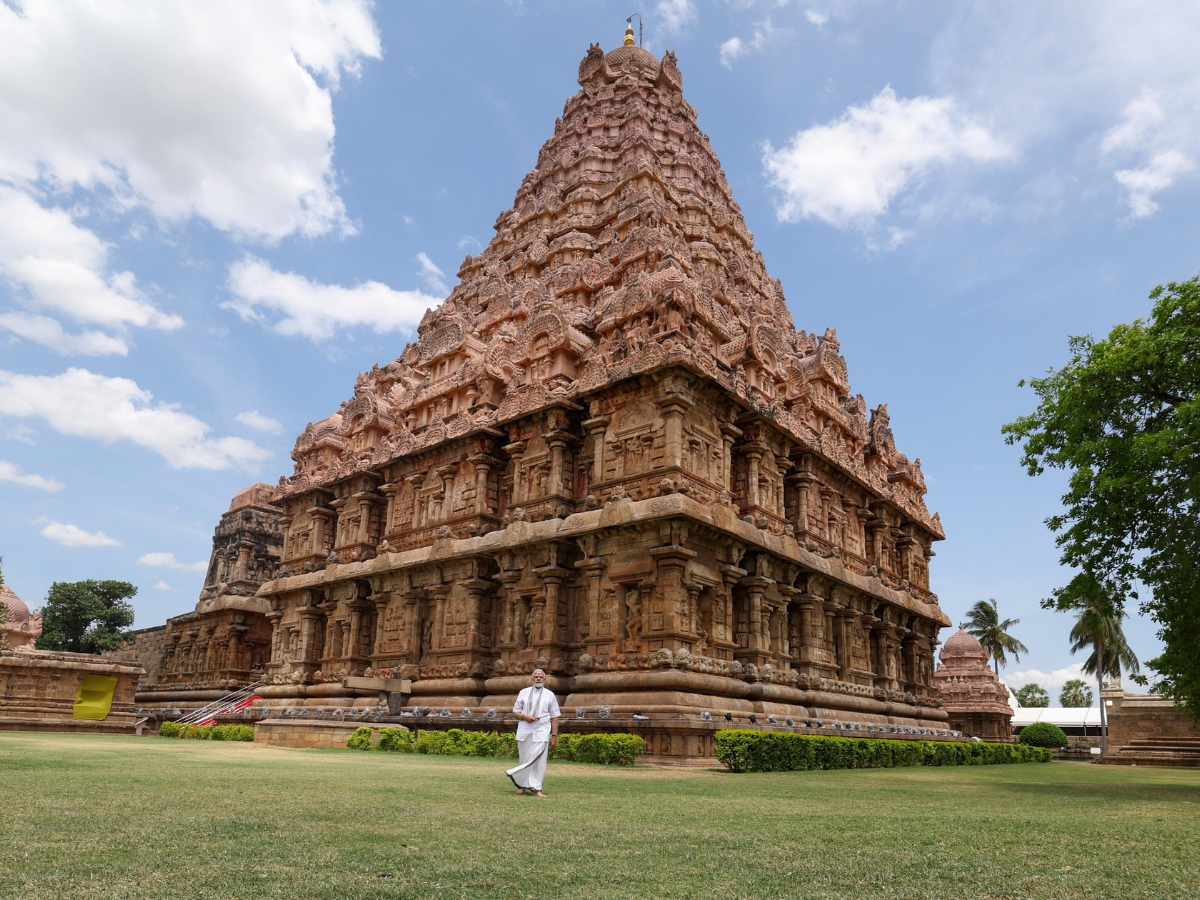 Prime Minister Narendra Modi Offers Prayers At Gangaikonda Cholapuram Temple