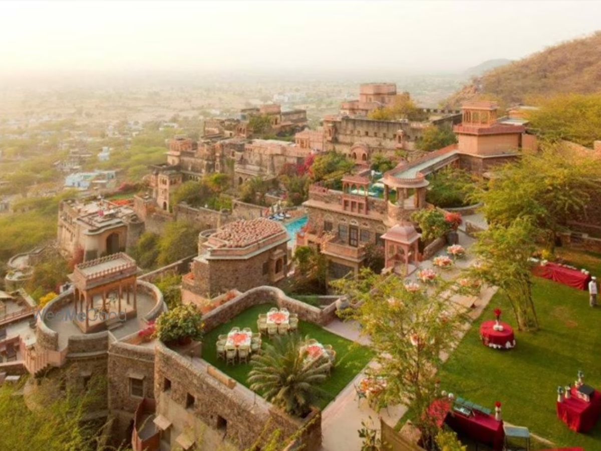 Neemrana Fort beautifully decorated for a wedding function