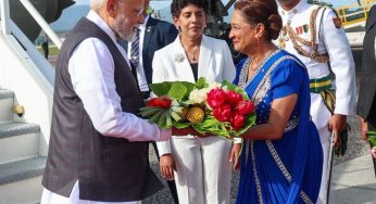 PM Modi Receives Grand Welcome In Trinidad As PM Kamla Persad-Bissessar Greets Him In Indian Attire