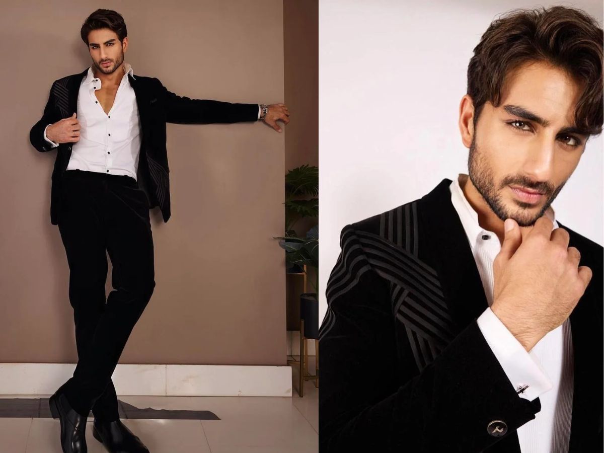 Ibrahim Ali Khan in Black Velvet Tuxedo