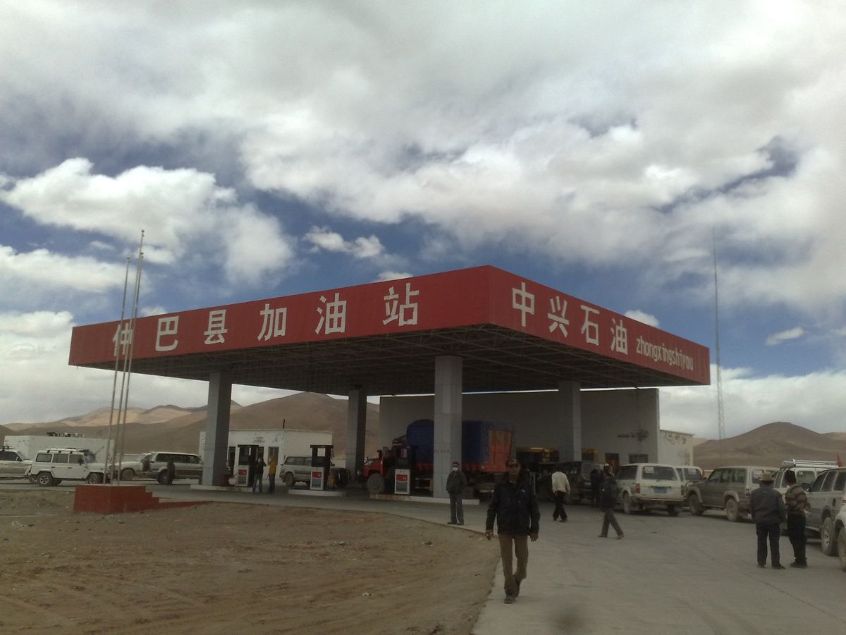 A gas station in Tibet