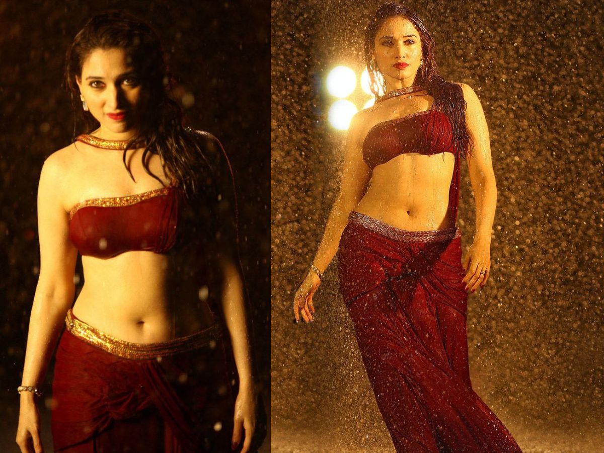 Tamannaah wet in rain