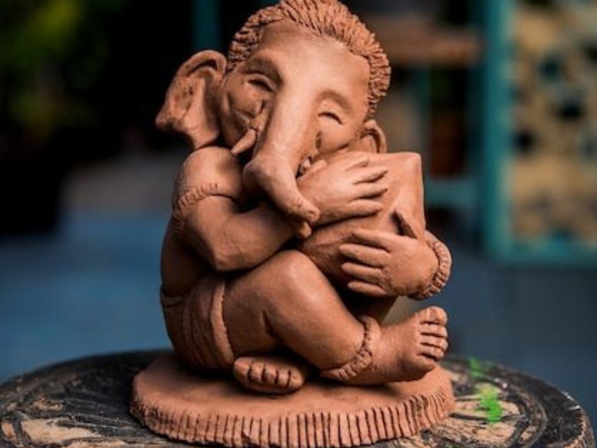 Ganesha Idol Made By Mud or Clay