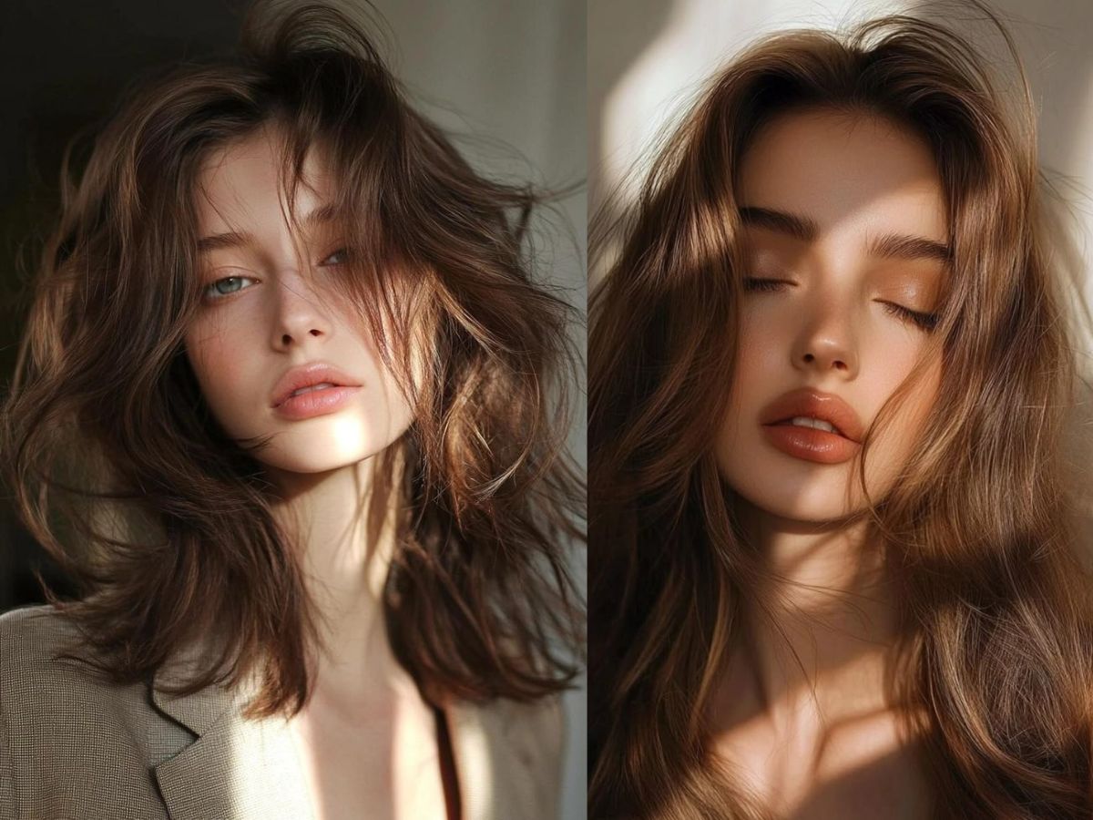 Messy hair flips