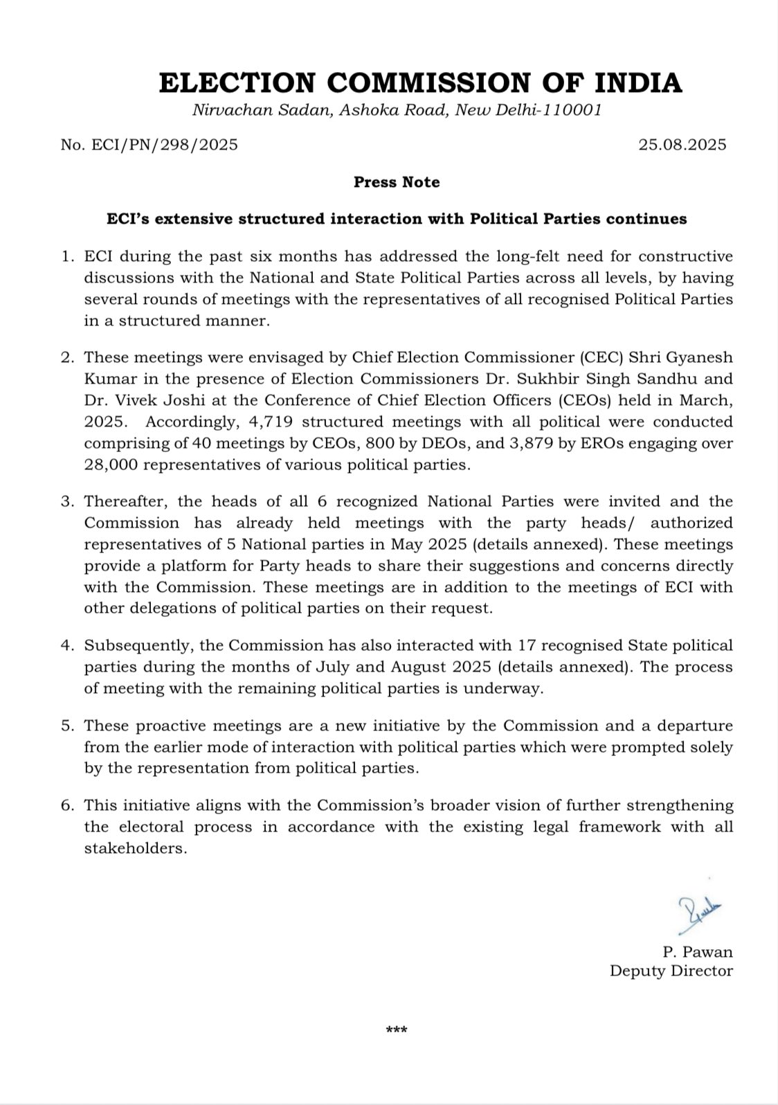 4719-meetings-with-political-parties-in-last-six-months-to-strengthen-electoral-process-eci 4719 Meetings With Political Parties In Last Six Months To Strengthen Electoral Process: ECI