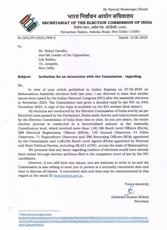 Election Commission Refutes Rahul’s Claim of Election Rigging In 2024 Maharashtra Polls, Awaits His Response