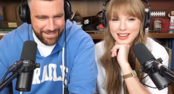 WATCH! Taylor Swift And Travis Kelce Seal Podcast With A Kiss, Heats Up New Heights Podcast