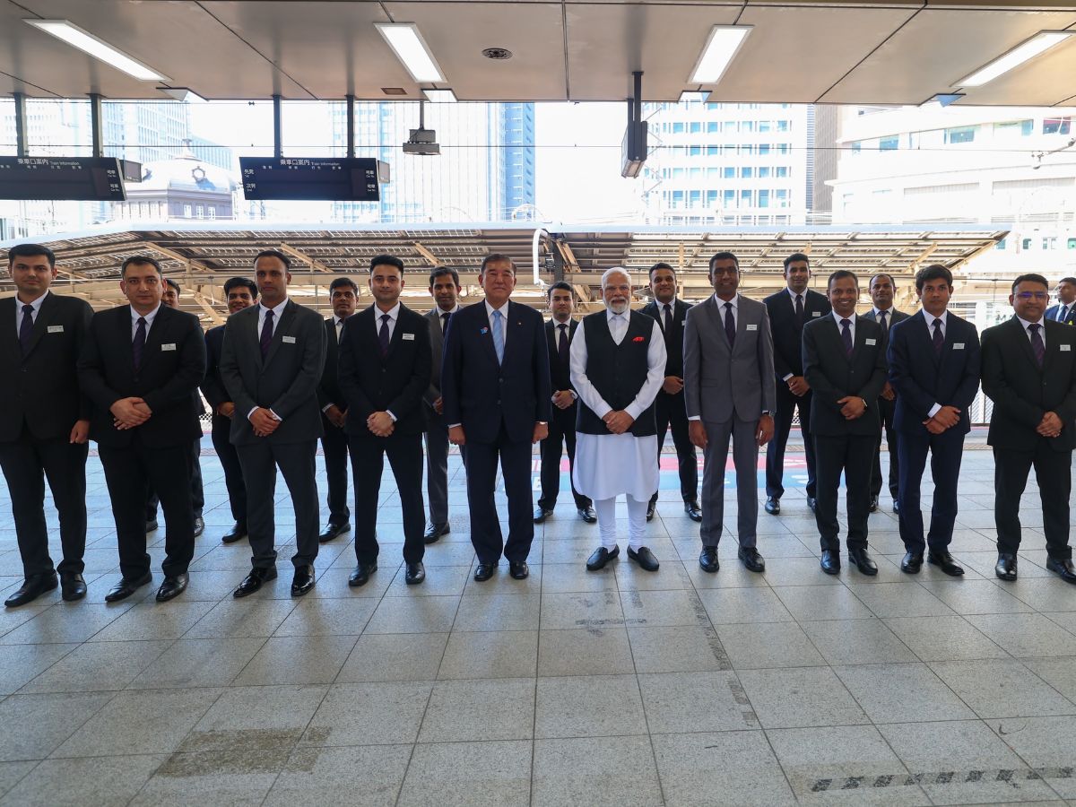 PM Modi interacts with Indian train drivers in Japan