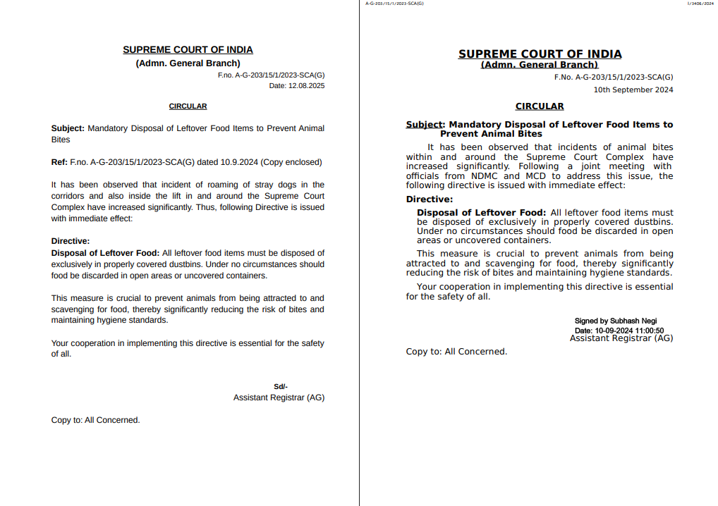 Supreme Court Issues Directive To Curb Stray Dog