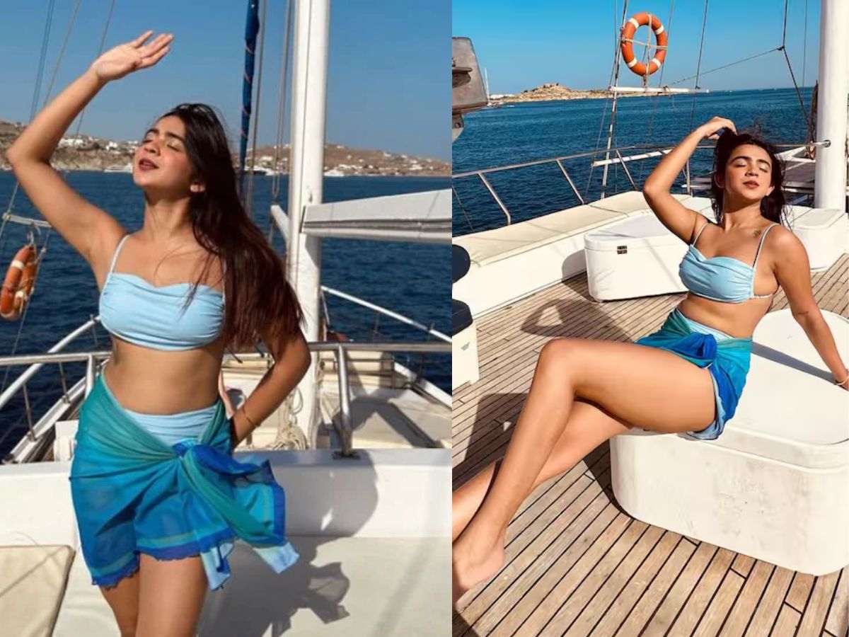 Apoorva Mukhija in Blue Strappy Bikini