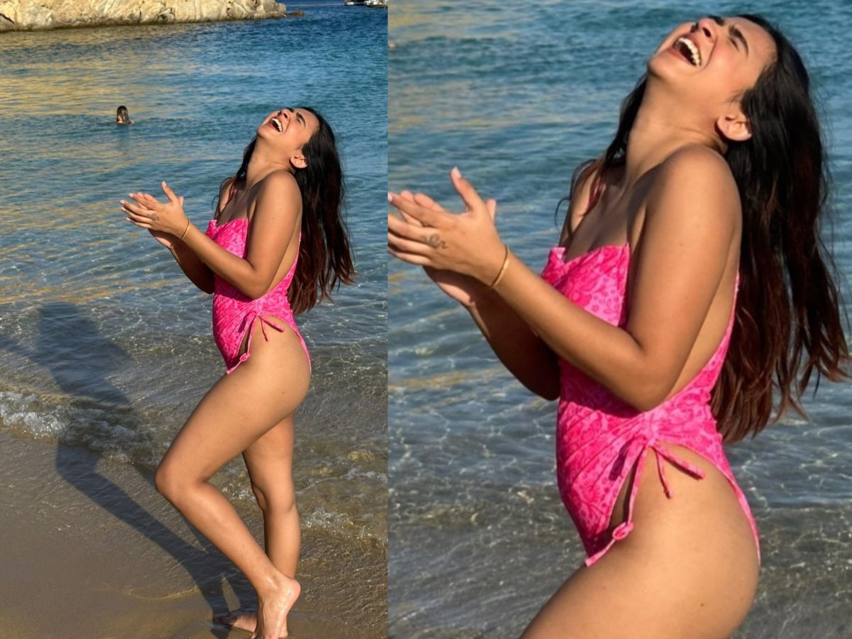 Apoorva Mukhija in Hot Pink Swimsuit