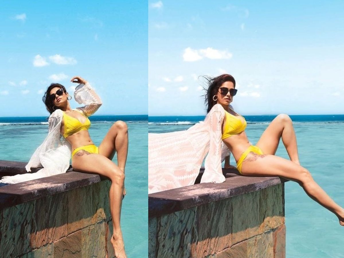 Nushrat Bharucha in Yellow Bikini