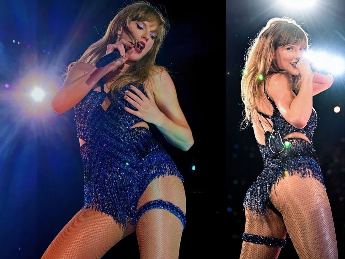 Taylor Swift in Glittery Blue Dress
