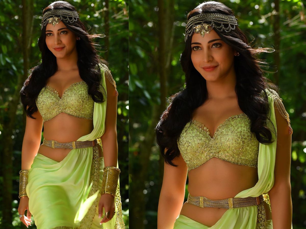 Shruti Haasan in Pastle Green Saree