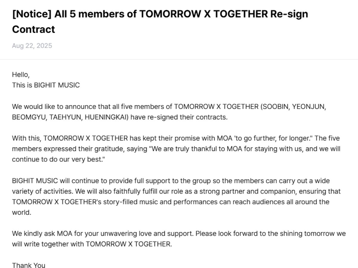 TOMORROW X TOGETHER UPDATE