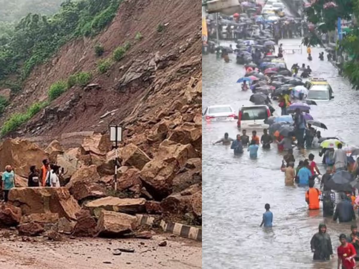 National News- Mumbai Deluged: Torrential Rains Trigger Flooding, Landslide Kills Two