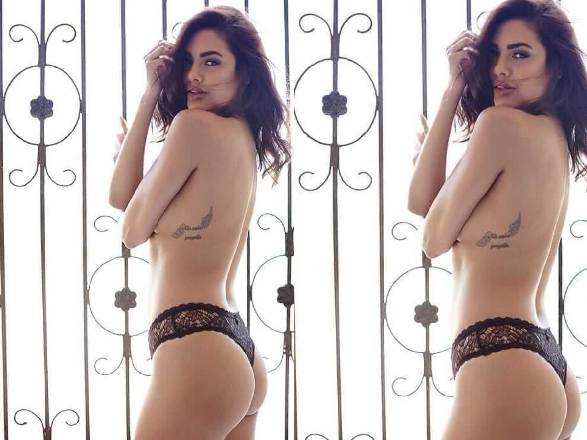 Esha Gupta in Laced Black Underwear