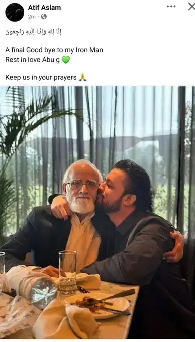 Atif Aslam Bids Farewell To His Father