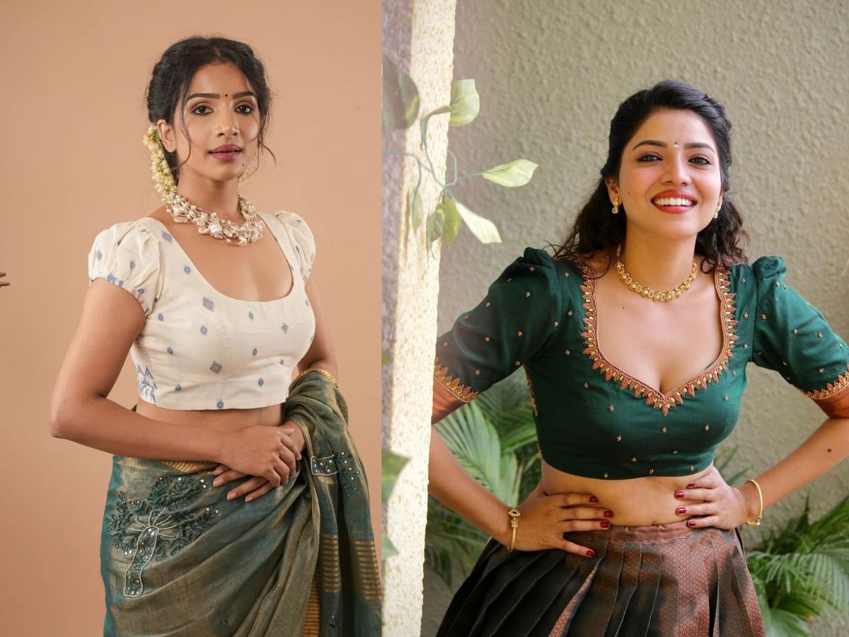 Different styles of blouse