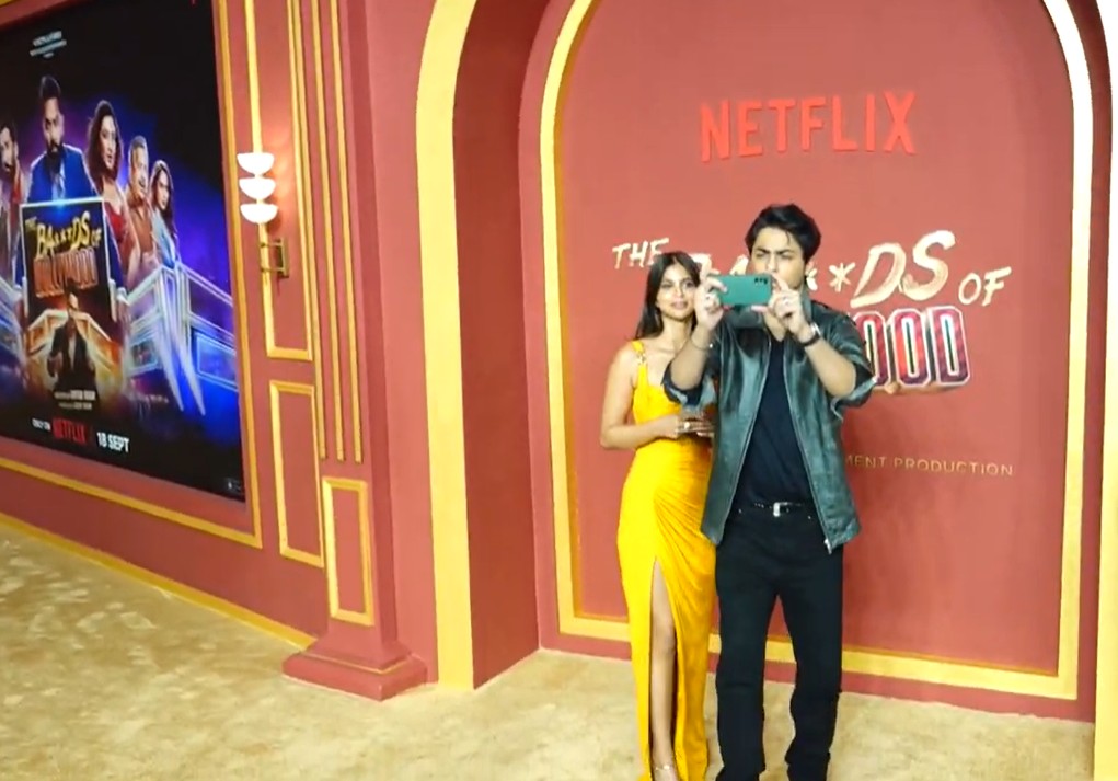 Aryan captures dad Shah Rukh Khan with paps at 'The Ba***ds of Bollywood' premiere in Mumbai