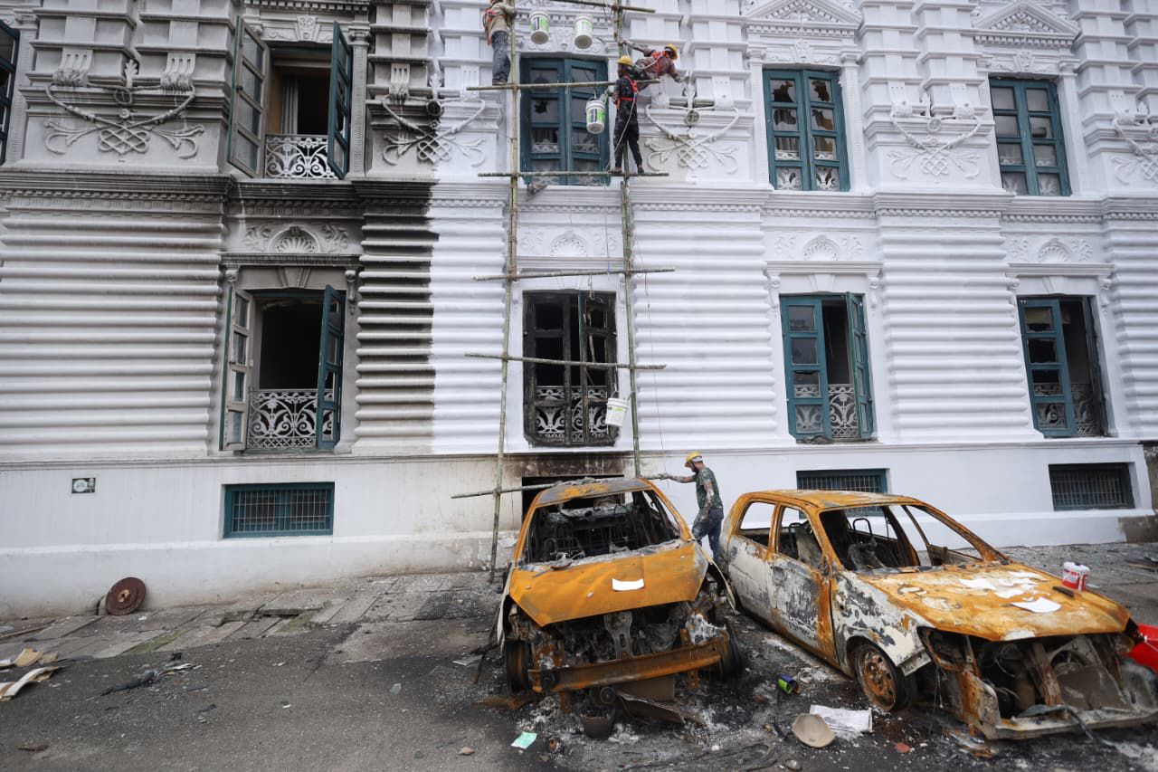 Nepal starts clearing charred vehicles, government buildings as damage assessment continues