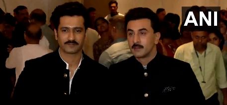 'Love & War' co-stars Ranbir, Vicky pose together at screening of musical saga 'Mera Desh Pehle: The Untold Story Of Shri Narendra Modi'