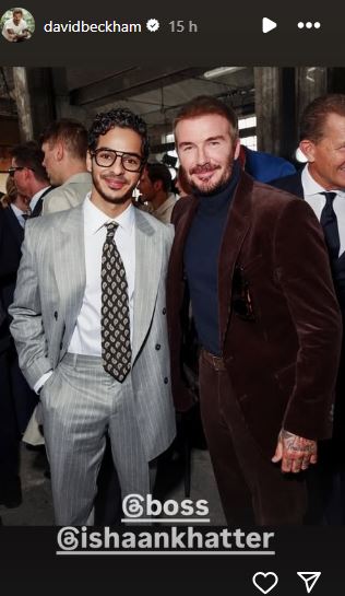 Ishaan Khatter meets with David Beckham at Milan Fashion Week