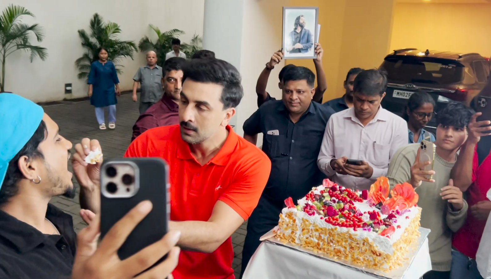 Ranbir Kapoor celebrates 43rd birthday with paps, cuts cake on his special day